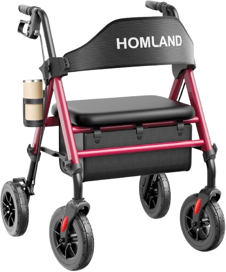  Walkers for Seniors with Seat, Foldable Rollator