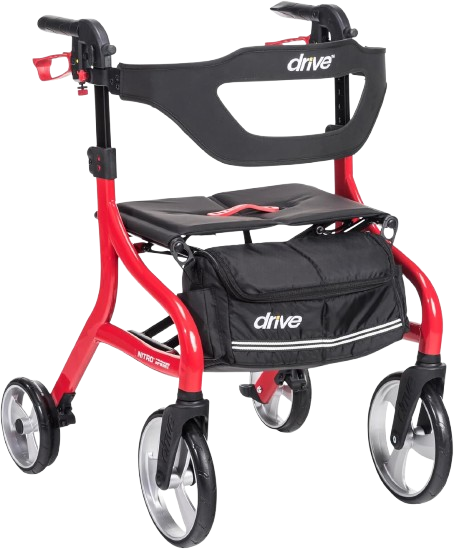 Medical Nitro Sprint Foldable Rollator Walker with Seat