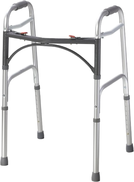 2-Button Standard Foldable Walker for Seniors & Adults